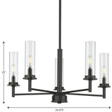 Progress Lighting Kellwyn 5-Light Matte Black Traditional Chandelier