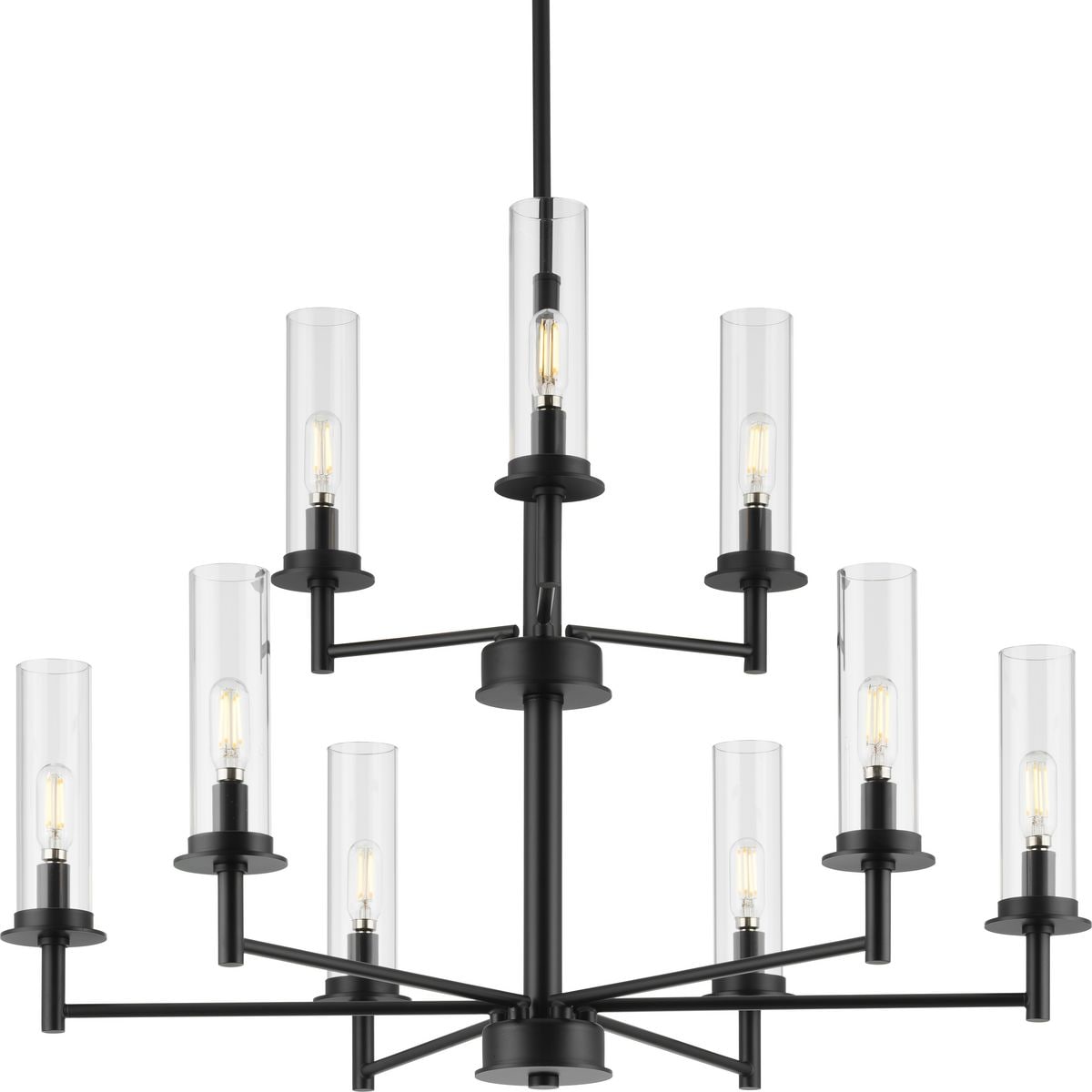 Progress Lighting Kellwyn 9-Light Matte Black Traditional Chandelier