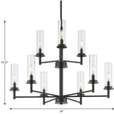 Progress Lighting Kellwyn 9-Light Matte Black Traditional Chandelier