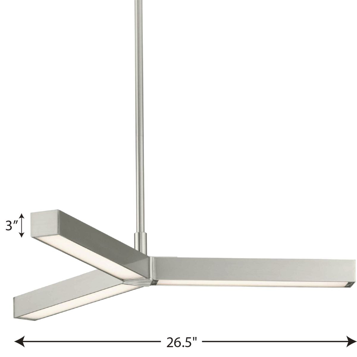 Progress Lighting Planck Led 3-Light Brushed Nickel Modern/ContemporaryLED Chandelier