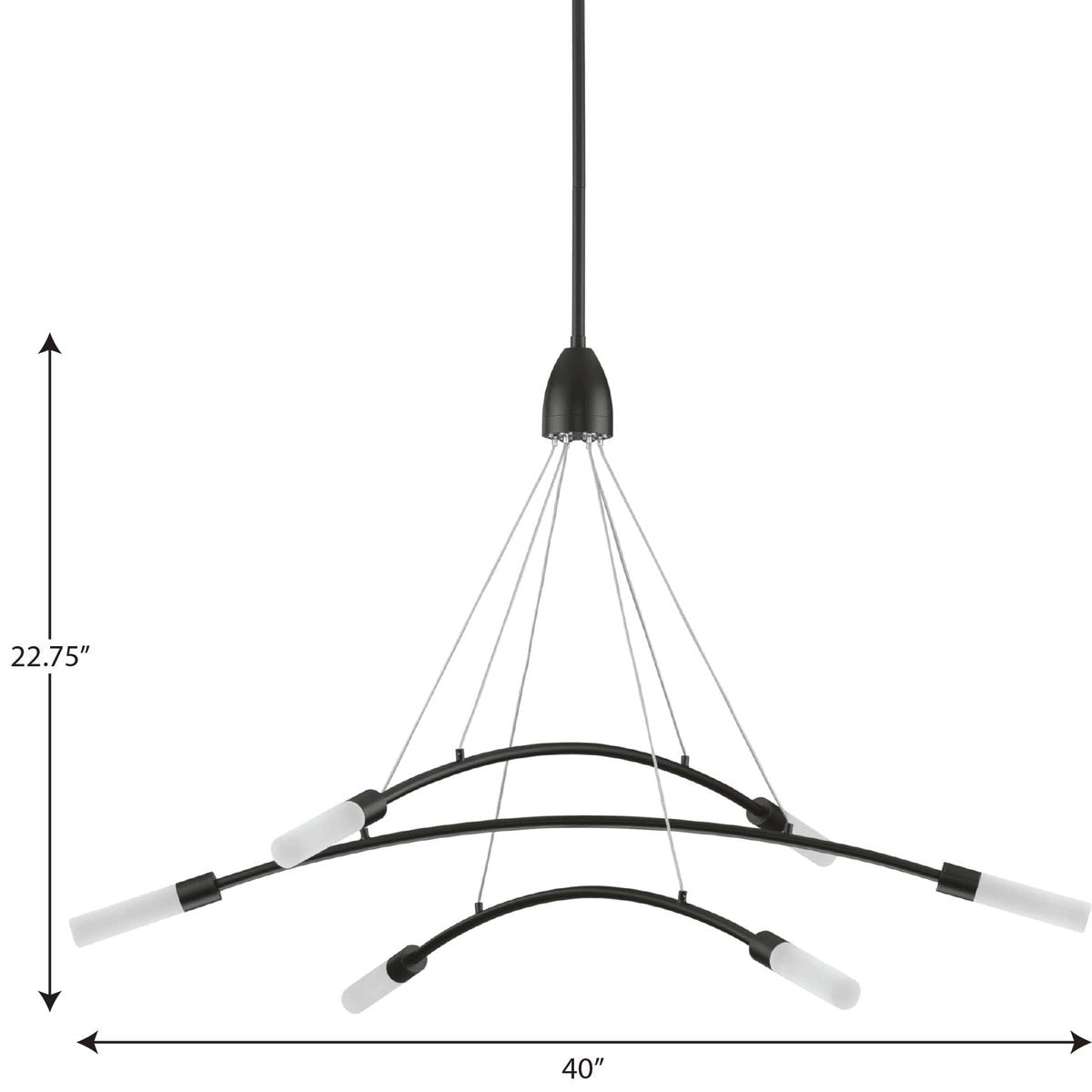 Progress Lighting Kylo Led 6-Light Matte Black Modern/ContemporaryLED Chandelier