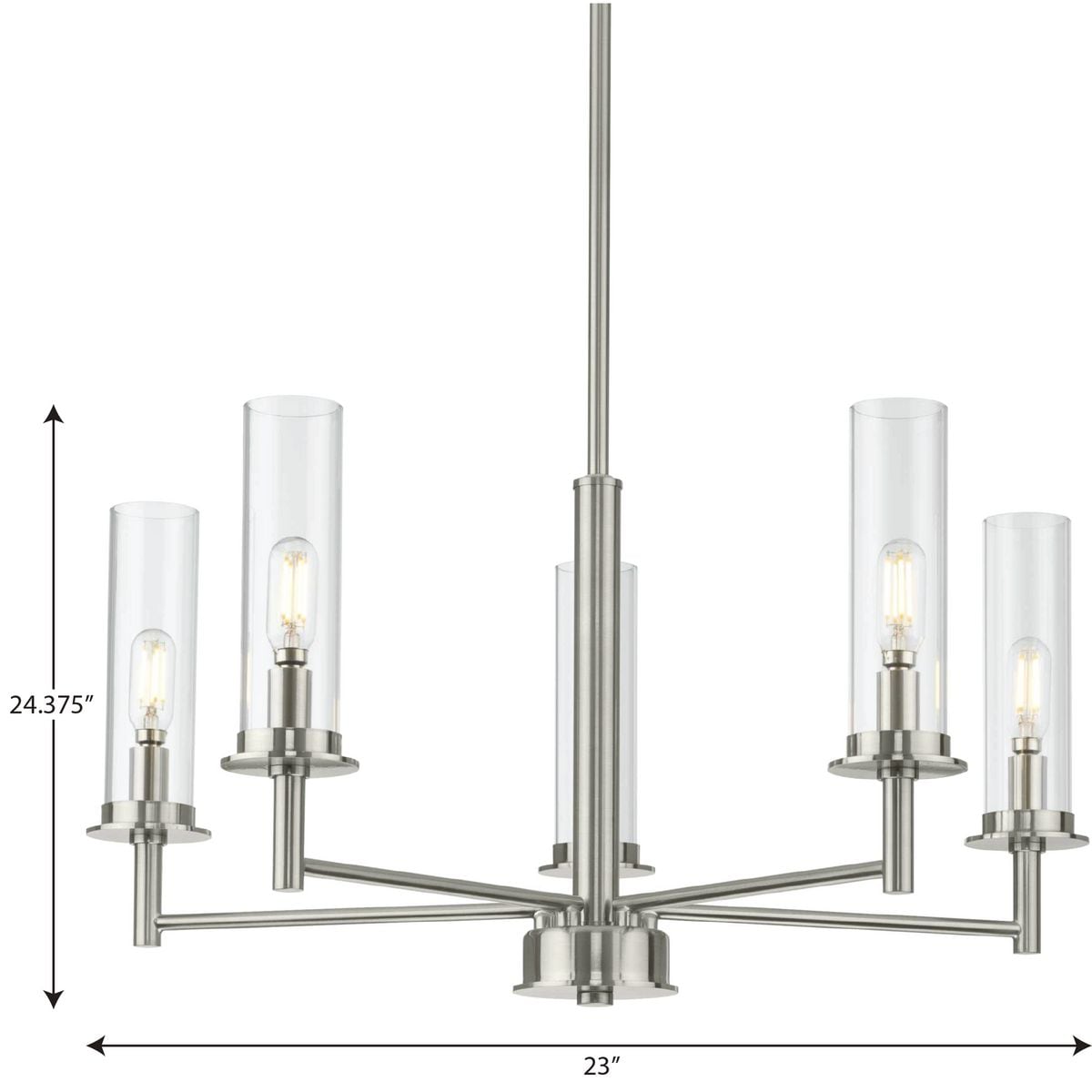 Progress Lighting Kellwyn 5-Light Brushed Nickel Traditional Chandelier