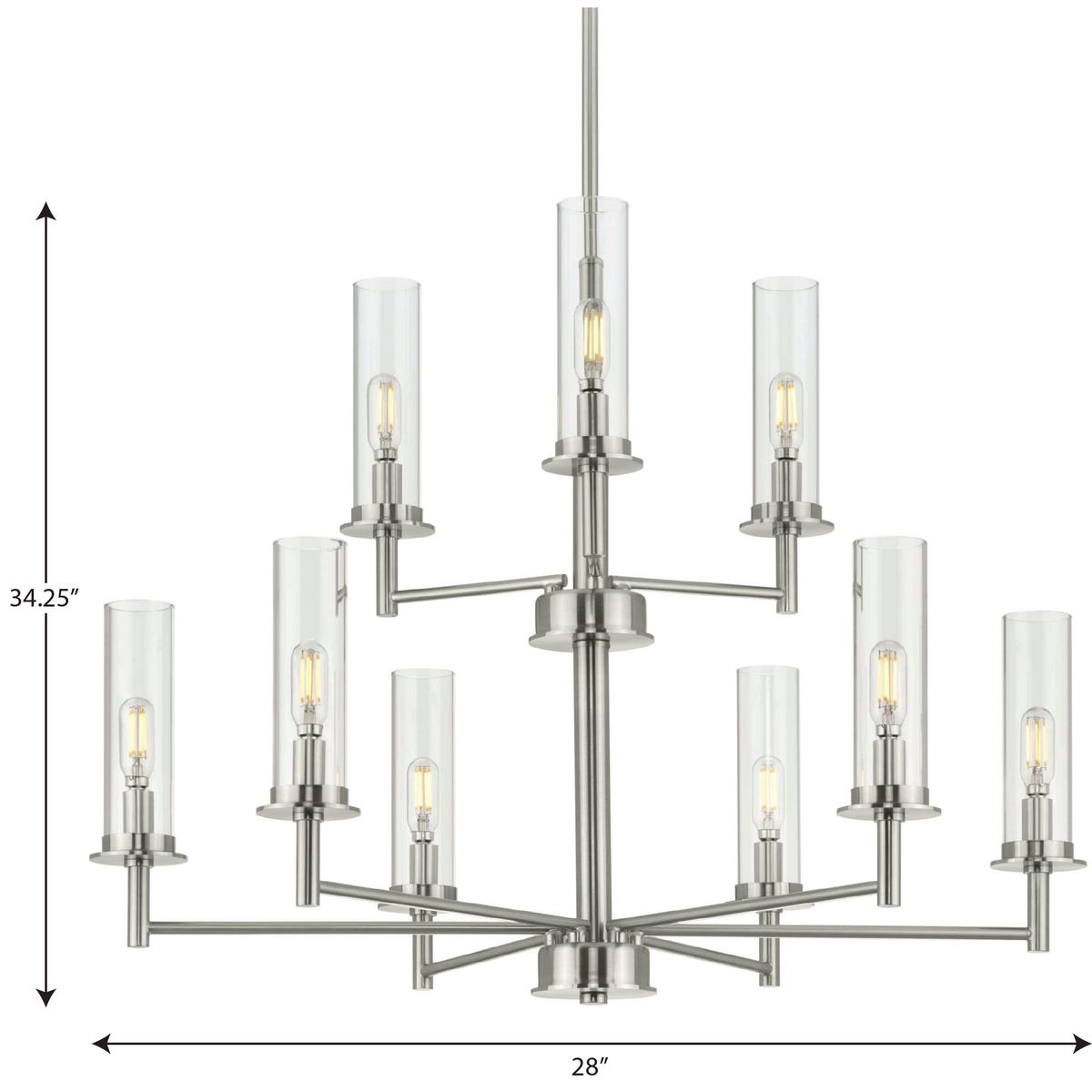 Progress Lighting Kellwyn 9-Light Brushed Nickel Transitional Chandelier