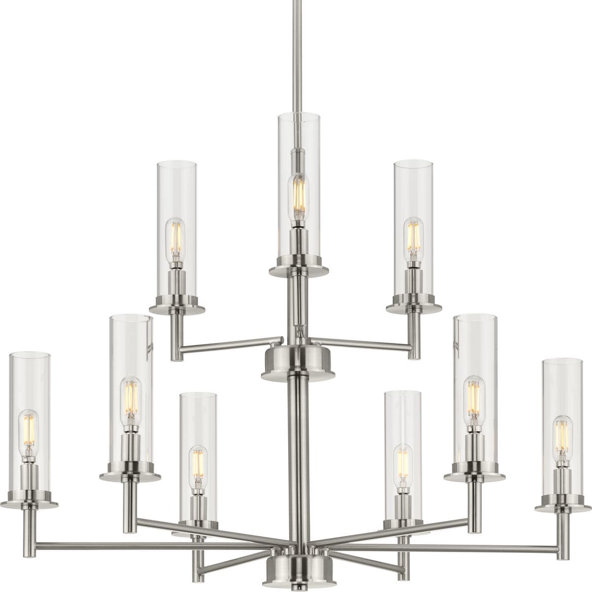 Progress Lighting Kellwyn 9-Light Brushed Nickel Transitional Chandelier