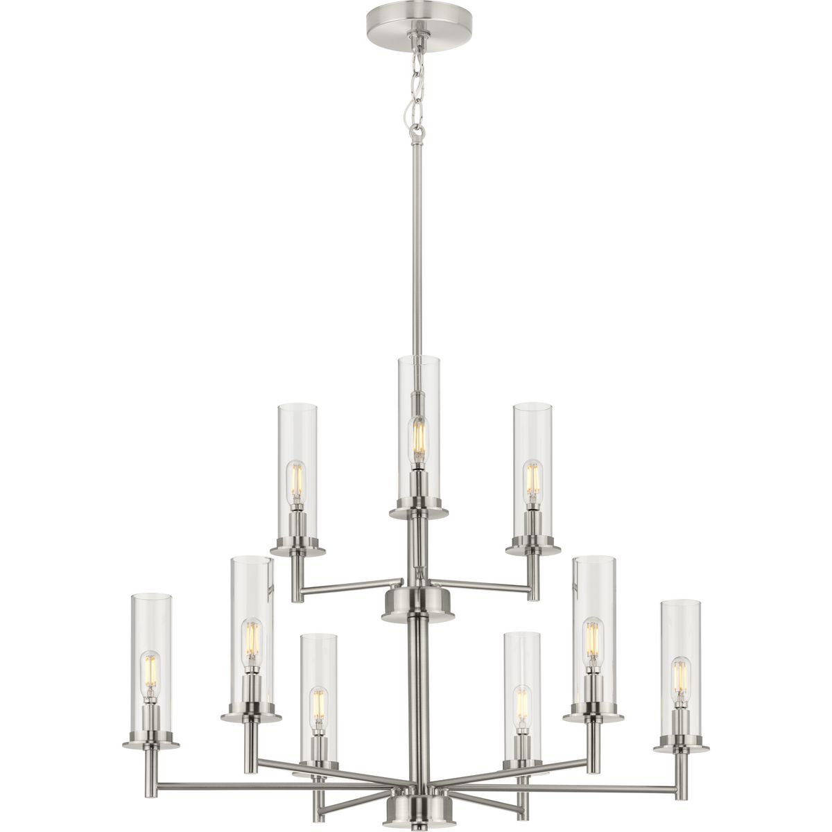 Progress Lighting Kellwyn 9-Light Brushed Nickel Transitional Chandelier