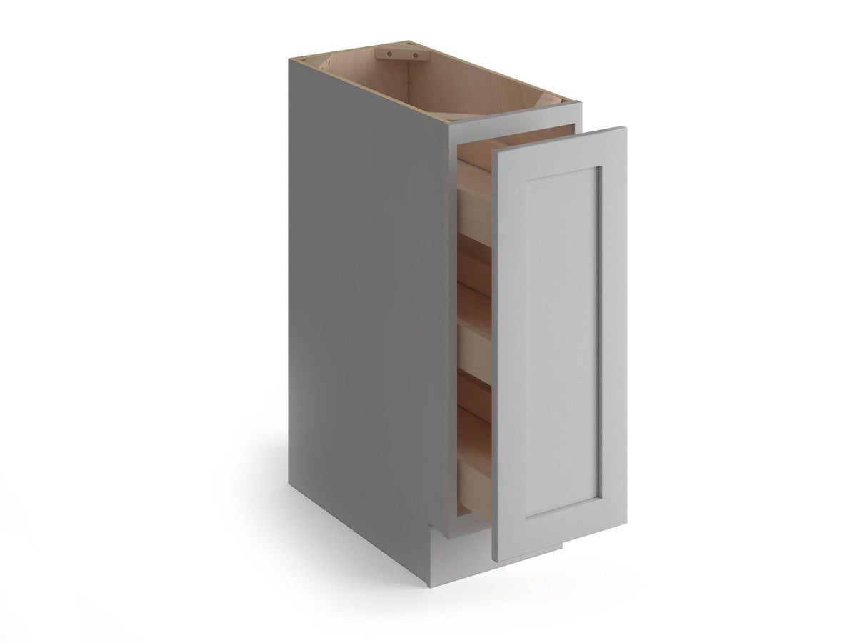 Valleywood Cabinetry Proper Gray 9-in W x 34.5-in H x 24-in D Proper Gray Birch 1-Drawer Base Ready To Assemble Plywood Cabinet (Flat Panel Shaker Style)
