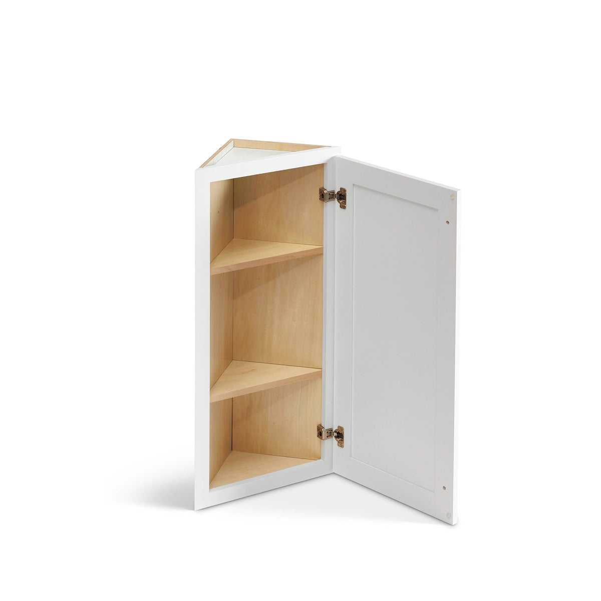 Valleywood Cabinetry Pure White 12-in W x 30-in H x 12-in D Pure White Birch Diagonal Corner Wall Ready To Assemble Plywood Cabinet (Flat Panel Shaker Style)