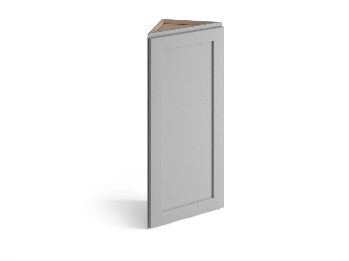Valleywood Cabinetry Proper Gray 12-in W x 42-in H x 12-in D Proper Gray Birch Diagonal Corner Wall Ready To Assemble Plywood Cabinet (Flat Panel Shaker Style)