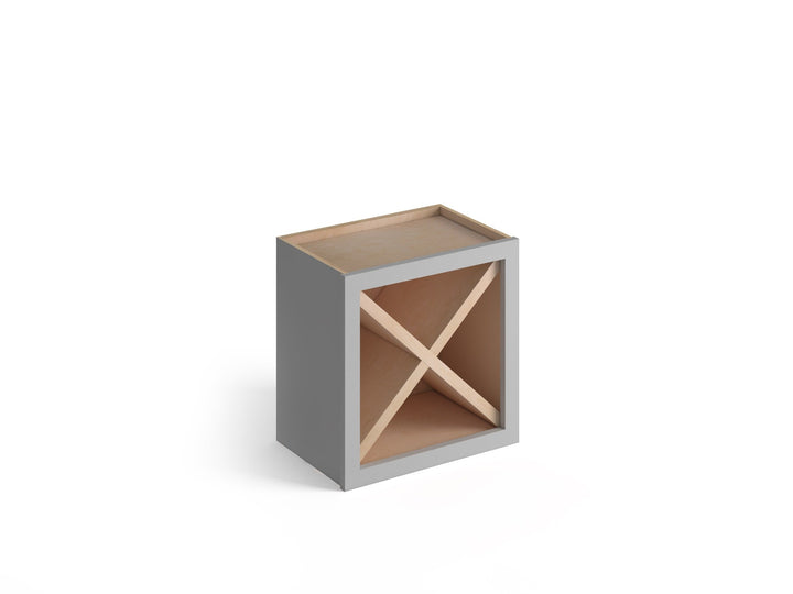 Valleywood Cabinetry Proper Gray 24-in W x 24-in H x 12-in D Proper Gray Birch Open Cube Organizer Wall Ready To Assemble Plywood Cabinet (Flat Panel Style)