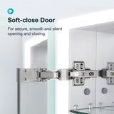 allen + roth Landen 24-in x 30-in Lighted LED Surface/Recessed Mount Silver Mirrored Soft Close Medicine Cabinet with Outlet