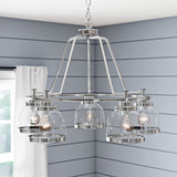Progress Lighting Judson 5-Light Polished Nickel Farmhouse Chandelier