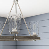 Progress Lighting Tiana 3-Light Brushed Nickel Coastal Chandelier