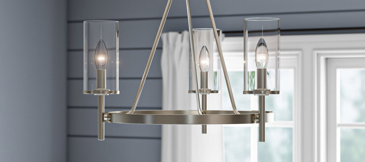 Progress Lighting Strahan 3-Light Brushed Nickel Transitional Chandelier