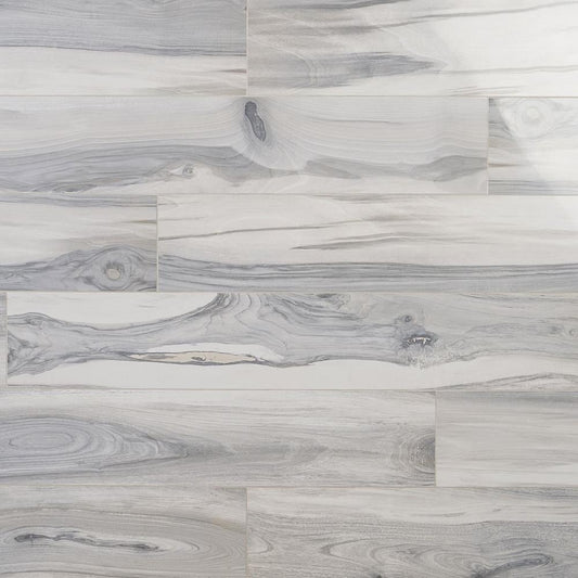 Artmore Tile Peruvian Gray 8-in x 48-in Polished Porcelain Wood look Floor and Wall Tile product image