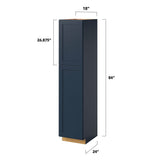 allen + roth Port 18-in W x 84-in H x 24-in D Navy Pantry Fully Assembled Cabinet (Flat Panel Shaker Door Style)