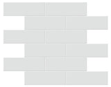 Satori Hudson Mist 12-in x 12-in Glossy Porcelain Subway Mosaic Wall Tile (0.94-sq. ft/ Piece)
