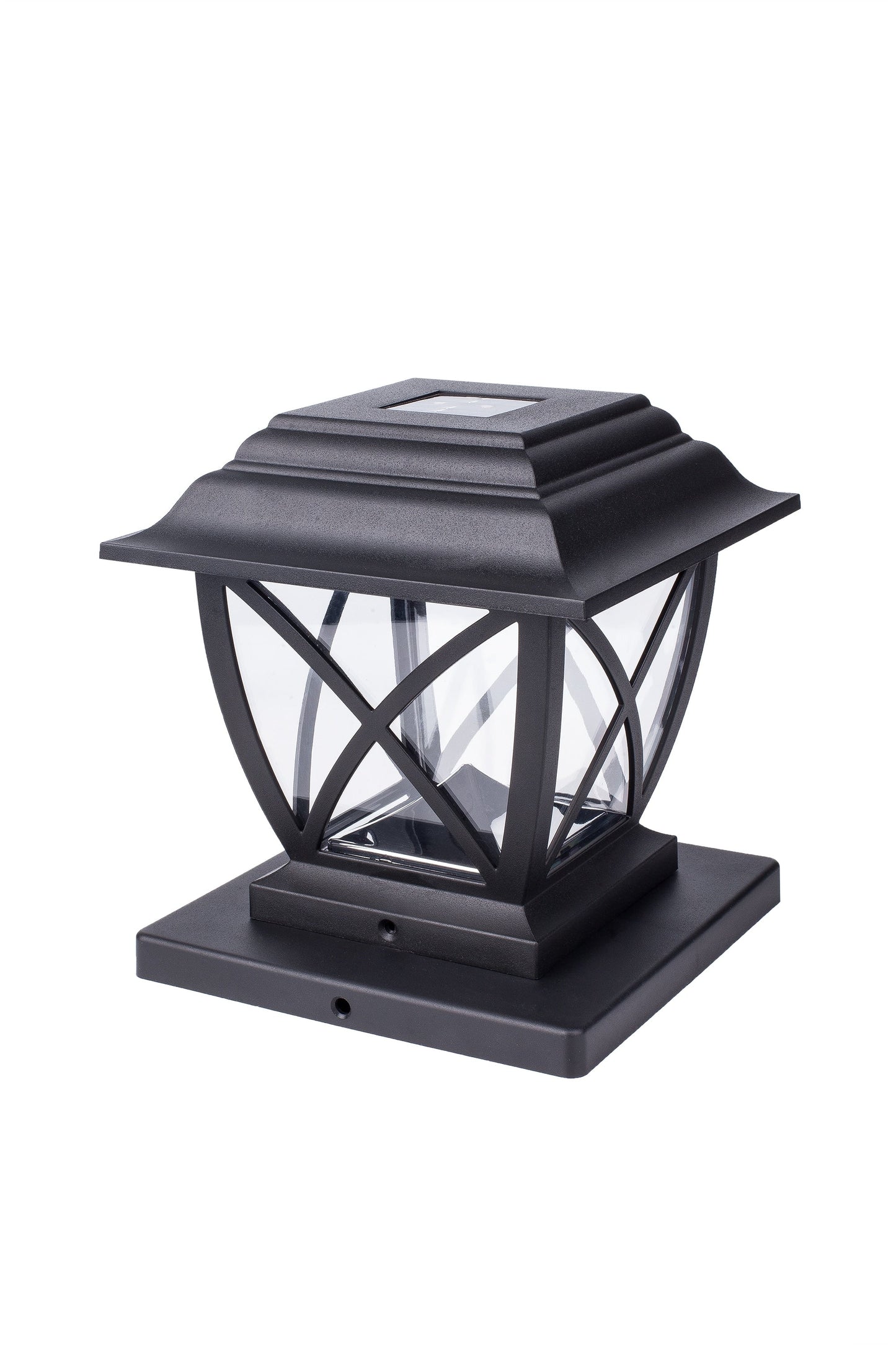 Harbor Breeze 4-in x 4-in 2-Pack 5-Lumen Black Solar LED Outdoor Post Cap Light (3500 K)