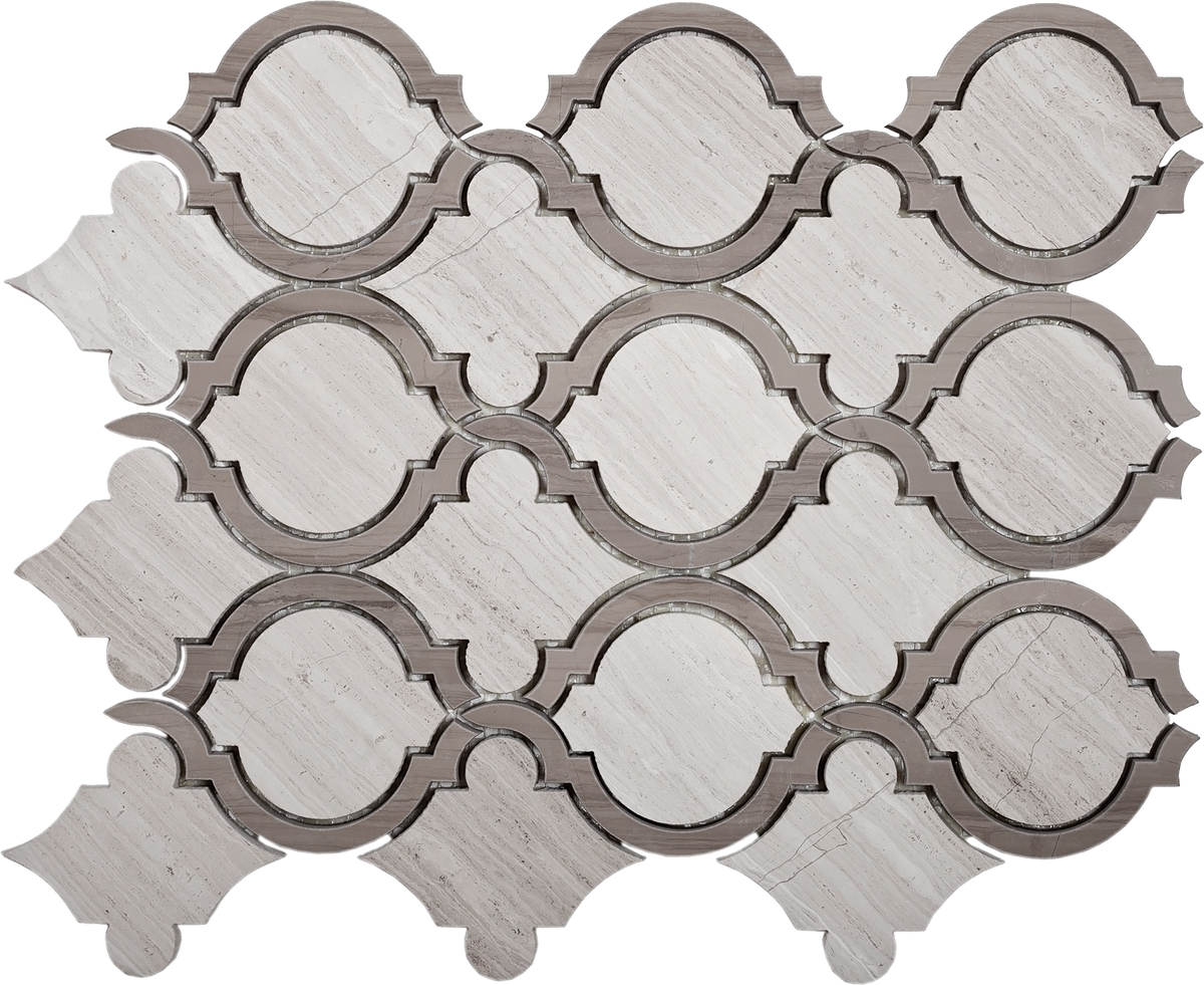 Apollo Tile (Sample) Grey 4-in x 4-in Polished Marble Honeycomb Wood Look Floor and Wall Tile