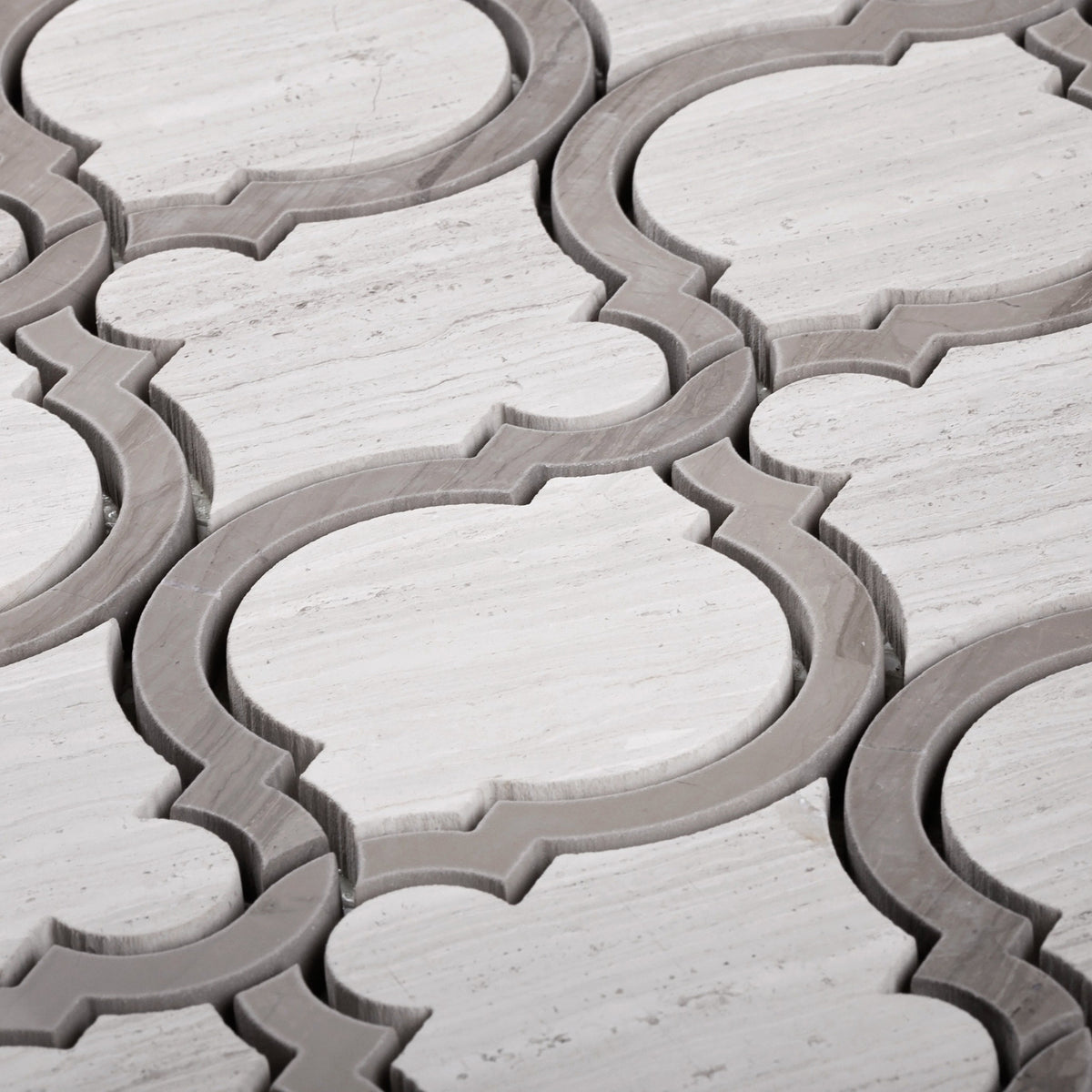 Apollo Tile (Sample) Grey 4-in x 4-in Polished Marble Honeycomb Wood Look Floor and Wall Tile
