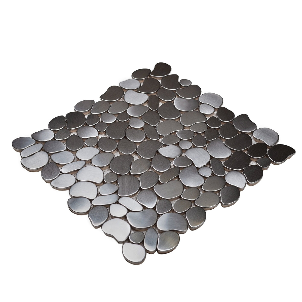 Apollo Tile Metal 12-in x 12-in Polished Metal Pebble Stone Look Floor and Wall Tile (5-sq. ft/ Carton)
