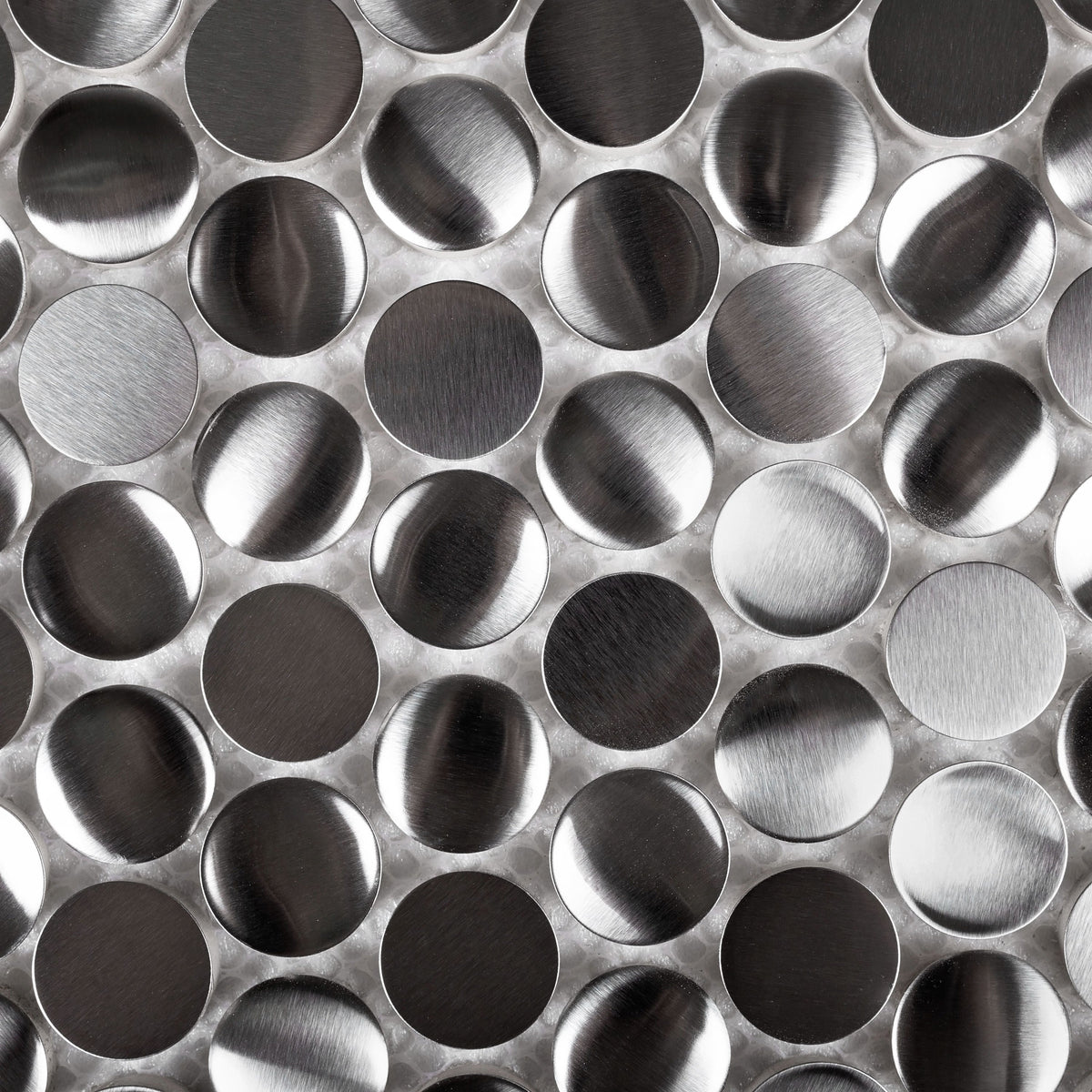 Apollo Tile (Sample) Metal 4-in x 4-in Polished Metal Penny Round Patterned Wall Tile