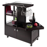 Winsome Wood Brown Composite Base with Composite Wood Top Rolling Kitchen Cart (16.77-in x 34.25-in x 34.37-in)