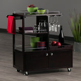 Winsome Wood Brown Composite Base with Composite Wood Top Rolling Kitchen Cart (16.77-in x 34.25-in x 34.37-in)
