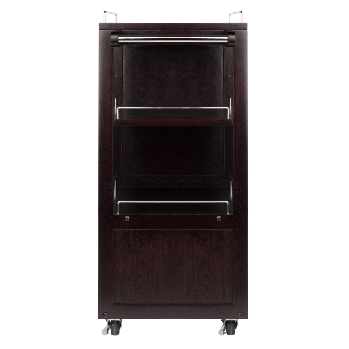 Winsome Wood Brown Composite Base with Composite Wood Top Rolling Kitchen Cart (16.77-in x 34.25-in x 34.37-in)