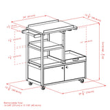 Winsome Wood Brown Composite Base with Composite Wood Top Rolling Kitchen Cart (16.77-in x 34.25-in x 34.37-in)