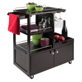 Winsome Wood Brown Composite Base with Composite Wood Top Rolling Kitchen Cart (16.77-in x 34.25-in x 34.37-in)