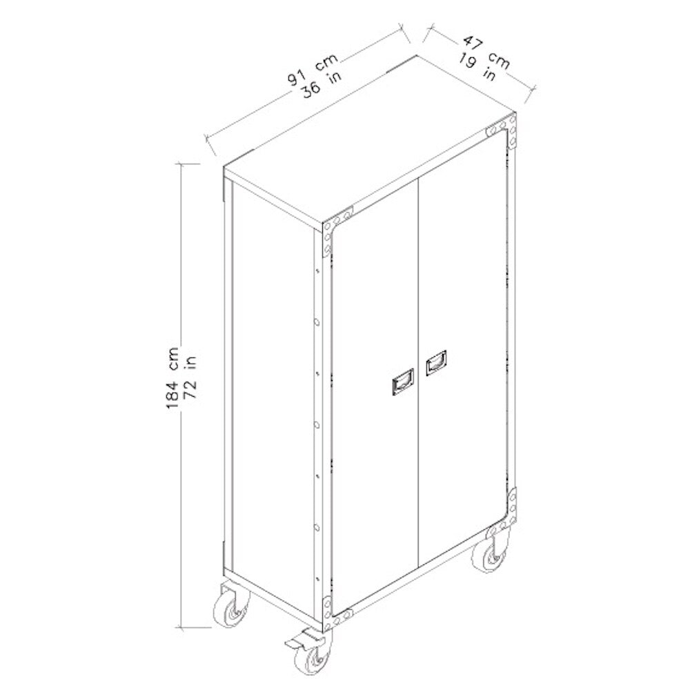 DuraMax Building Products Industrial Style Gray Wood Cabinet- 36-in x 19-in x 72-in- 2 x Doors, 3 x Shelves- Acacia Wood, Powder Coated Steel Frame- Rust Resistant
