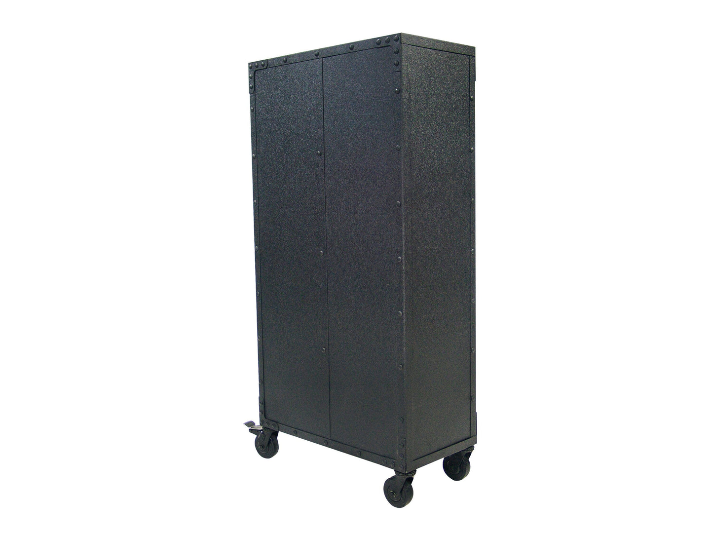 DuraMax Building Products Industrial Style Gray Wood Cabinet- 36-in x 19-in x 72-in- 2 x Doors, 3 x Shelves- Acacia Wood, Powder Coated Steel Frame- Rust Resistant