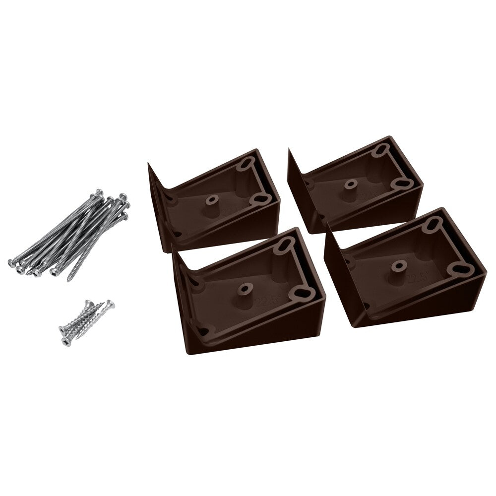 Deckorators 4.5-in x 2-in Contemporary grab and go Brown Composite Angle Adapter (2-Pack)