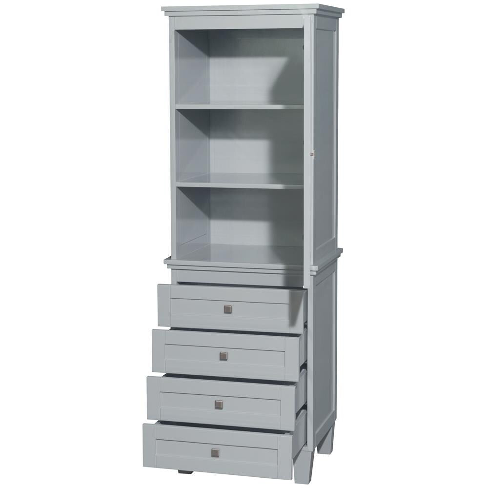 Wyndham Collection Acclaim 24-in W x 72.25-in H x 20-in D Espresso Oak Freestanding Linen Cabinet