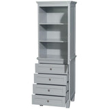 Wyndham Collection Acclaim 24-in W x 72.25-in H x 20-in D Espresso Oak Freestanding Linen Cabinet