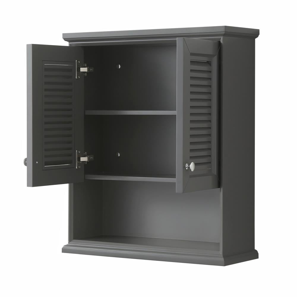 Wyndham Collection Tamara 25-in W x 30-in H x 9-in D Dark Gray Bathroom Wall Cabinet