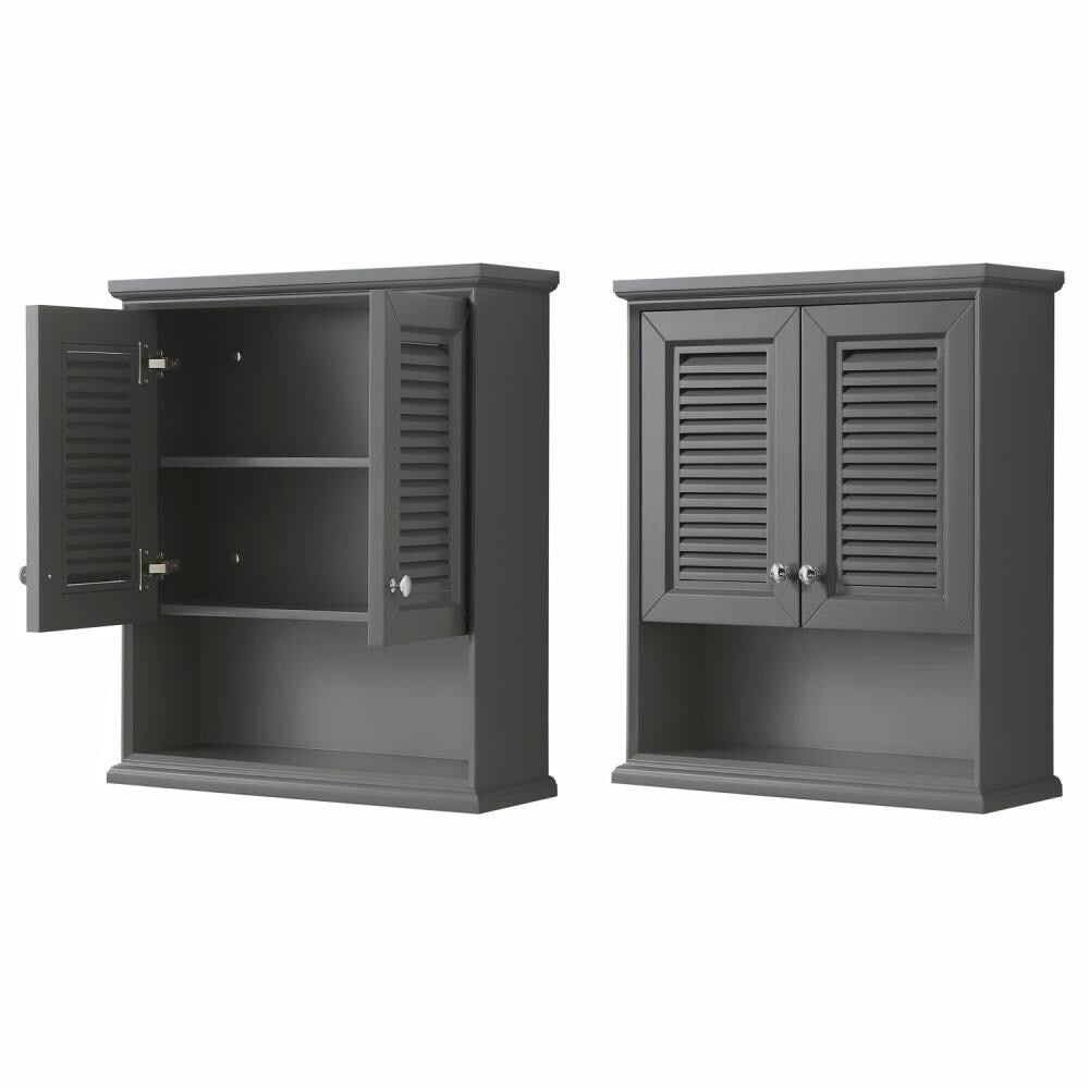 Wyndham Collection Tamara 25-in W x 30-in H x 9-in D Dark Gray Bathroom Wall Cabinet