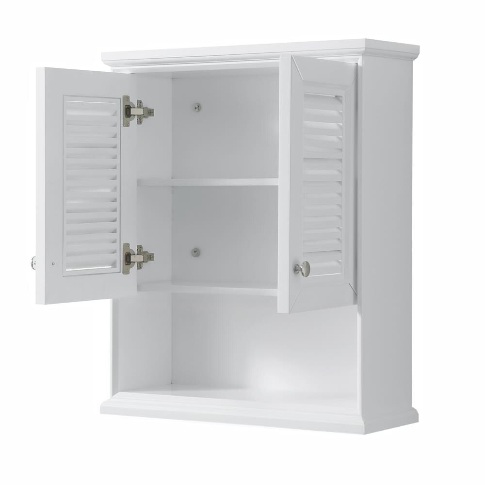 Wyndham Collection Tamara 25-in W x 30-in H x 9-in D White Bathroom Wall Cabinet