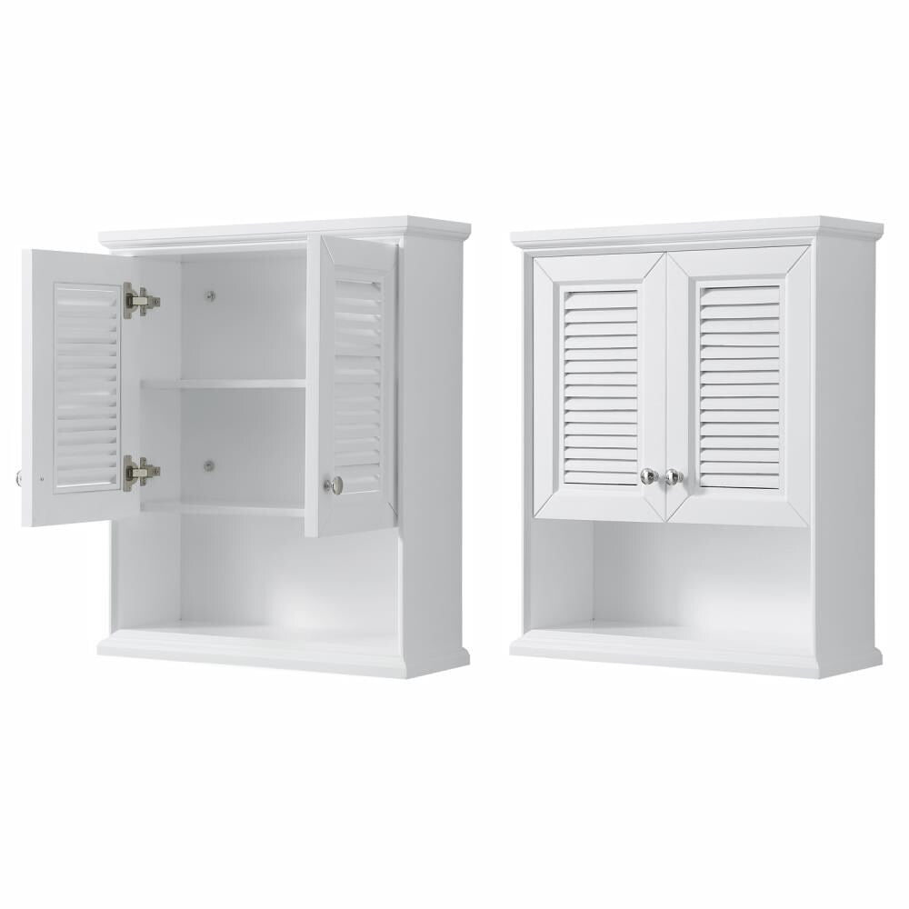 Wyndham Collection Tamara 25-in W x 30-in H x 9-in D White Bathroom Wall Cabinet