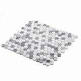 Apollo Tile (Sample) Gray, White 4-in x 4-in Polished Marble Penny Round Patterned Floor and Wall Tile