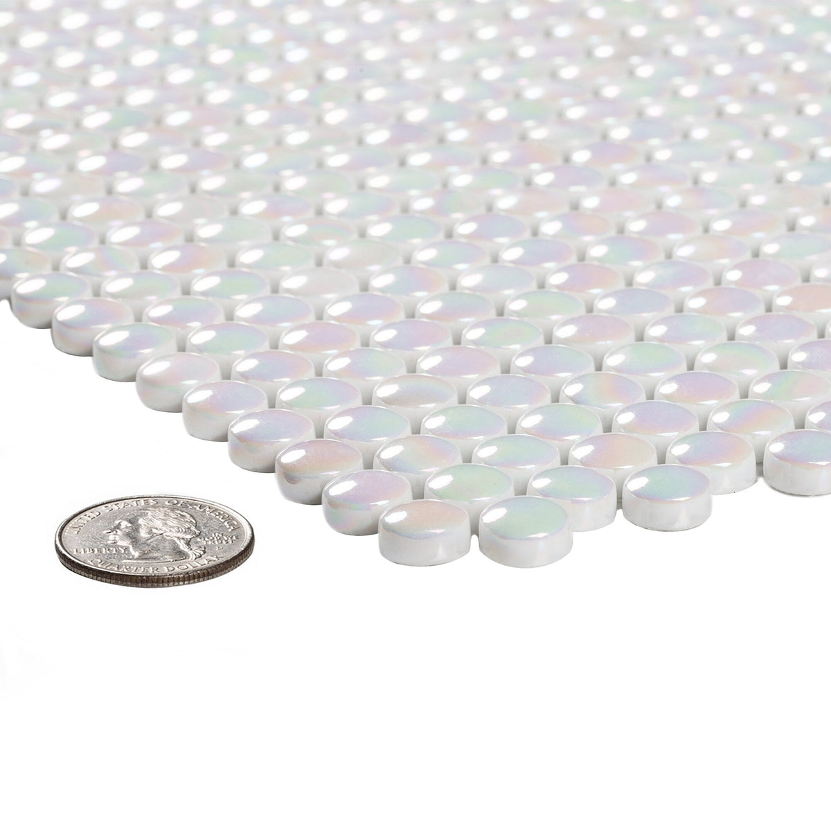 Apollo Tile White 12-in x 13-in Polished Recycled Glass Honeycomb Patterned Wall Tile (11.1-sq. ft/ Carton)