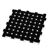 Apollo Tile (Sample) Black 4-in x 4-in Polished Marble Basketweave Patterned Floor and Wall Tile