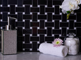 Apollo Tile (Sample) Black 4-in x 4-in Polished Marble Basketweave Patterned Floor and Wall Tile