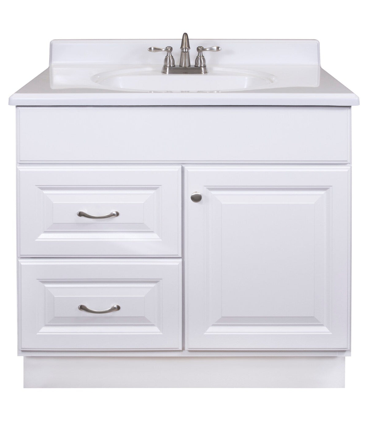 Project Source 36-in White Bathroom Vanity Cabinet (Base Only, Without Top)