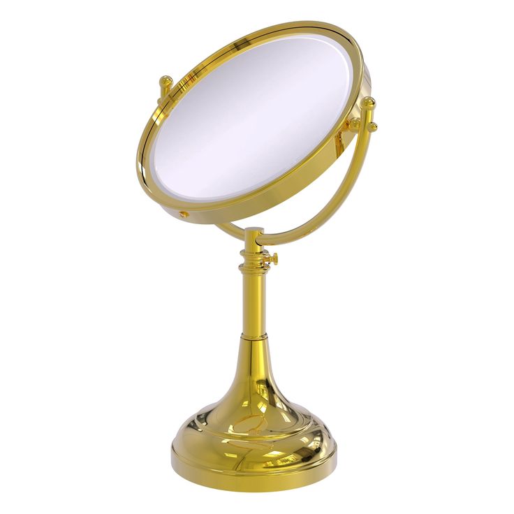 Allied Brass 8-in x 23.5-in Matte Black Double-Sided Magnifying Countertop Vanity Mirror