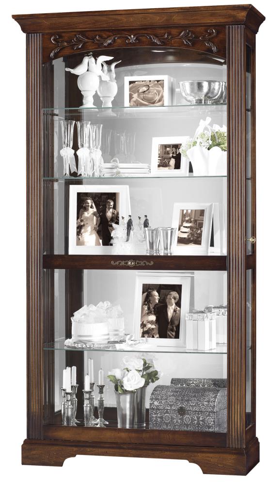 Howard Miller Traditional Hampton Cherry Wood Cherry Curio Cabinet