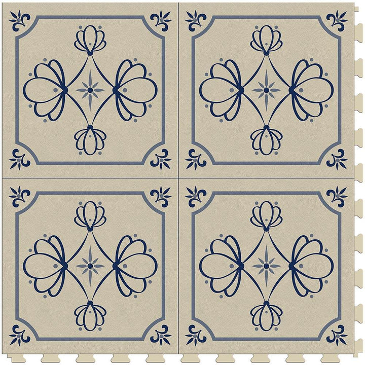 Perfection Floor Tile Geo Collection Azulejo/Satin 20-in x 20-in Water-Resistant Interlocking Luxury Vinyl Flooring, 16.7-sq ft Carton