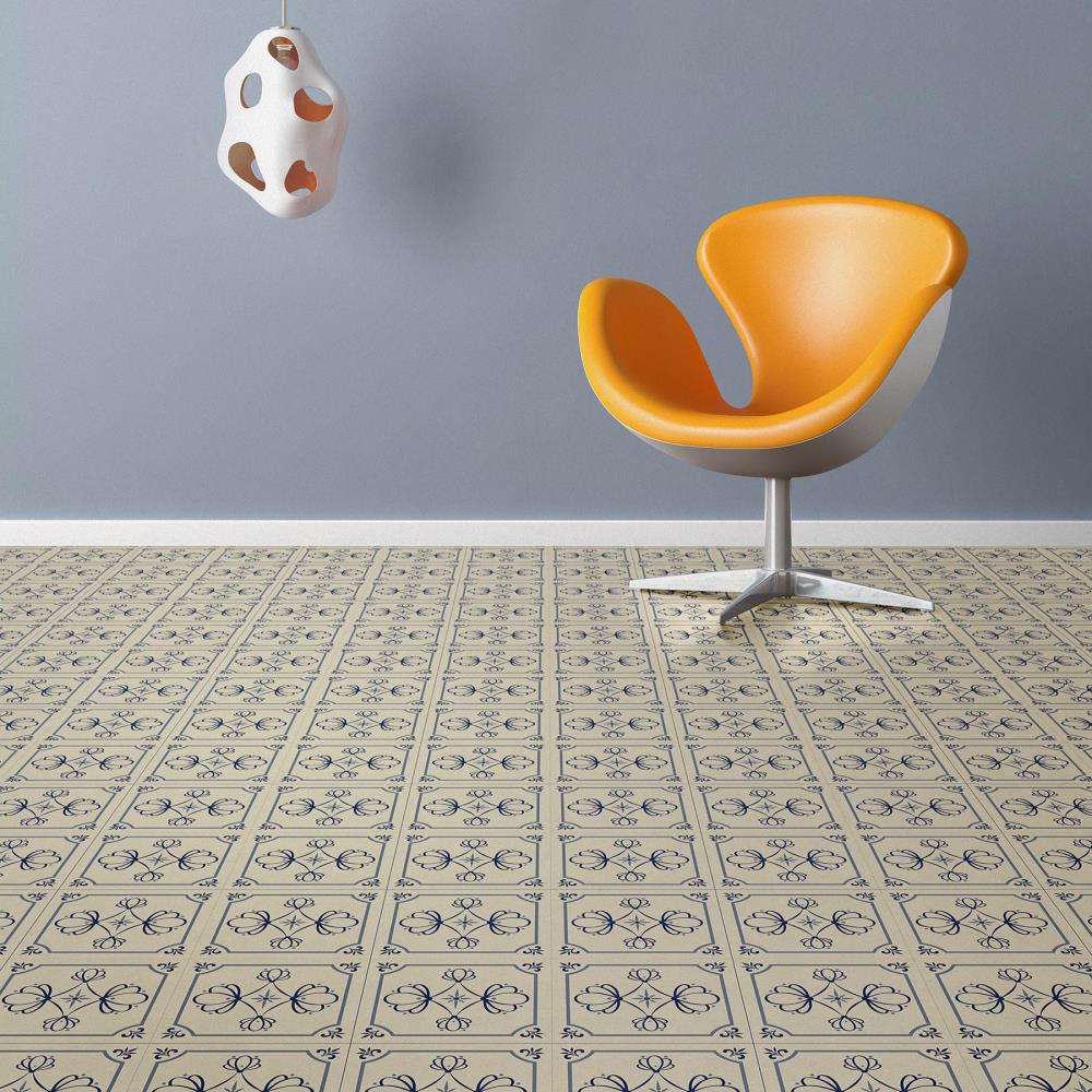 Perfection Floor Tile Geo Collection Azulejo/Satin 20-in x 20-in Water-Resistant Interlocking Luxury Vinyl Flooring, 16.7-sq ft Carton