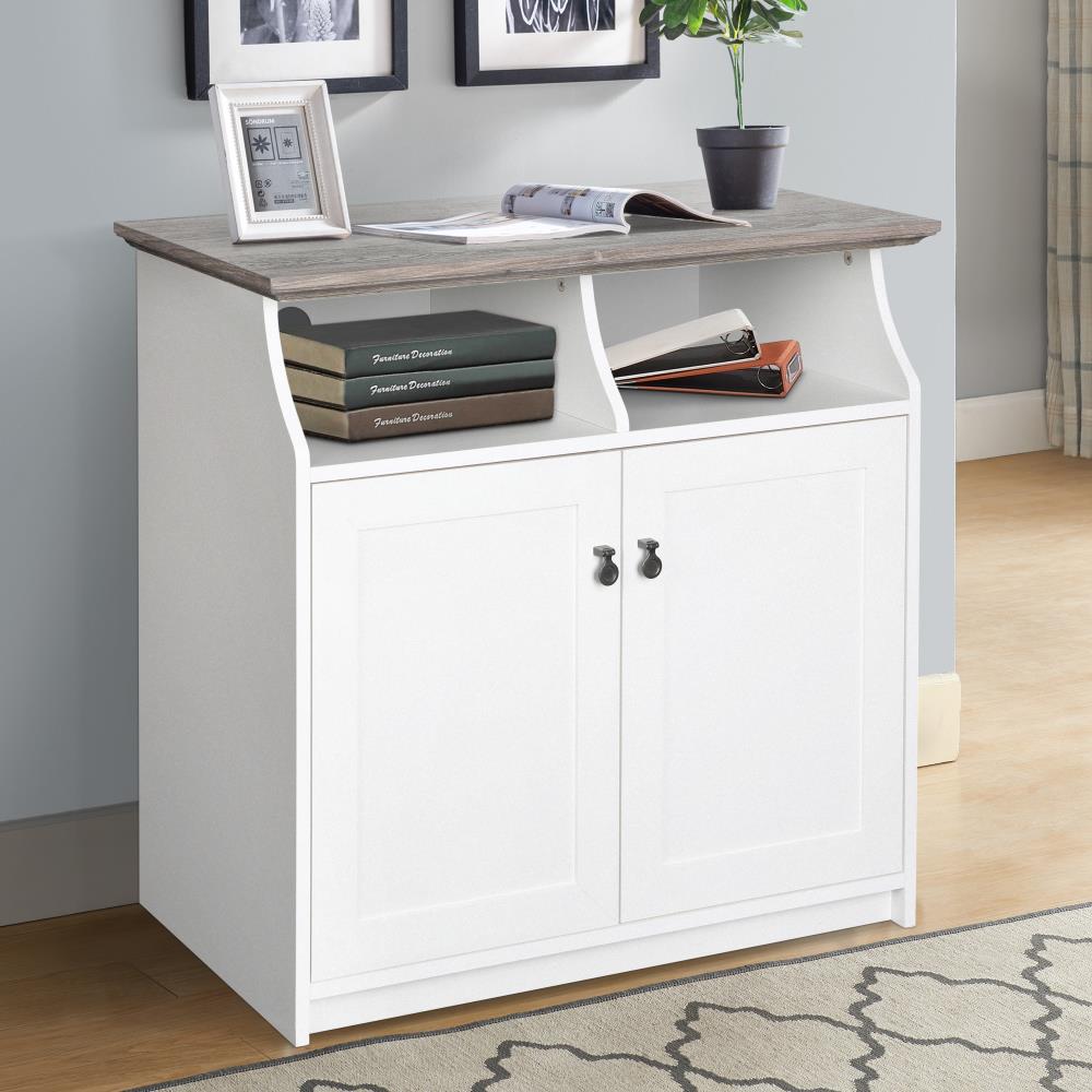 Saint Birch Finley White 2-Shelf Office Cabinet