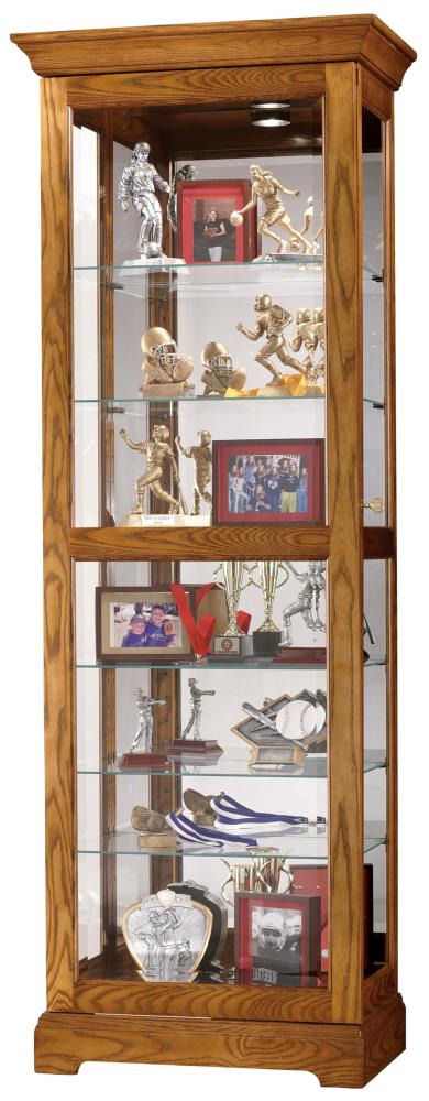 Howard Miller Traditional Legacy Oak Wood Oak Curio Cabinet